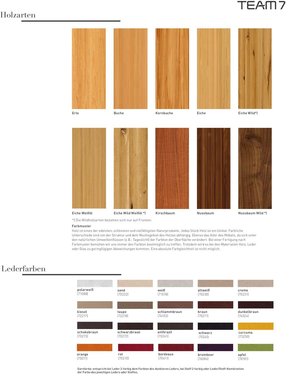 Farbliche Unterschiede sind von der Struktur und dem Wuchsgebiet des Holzes abhängig. Ebenso das Alter des Möbels, da sich unter den natürlichen Umwelteinflüssen (z.b.: Tageslicht) der Farbton der Oberfläche verändert.