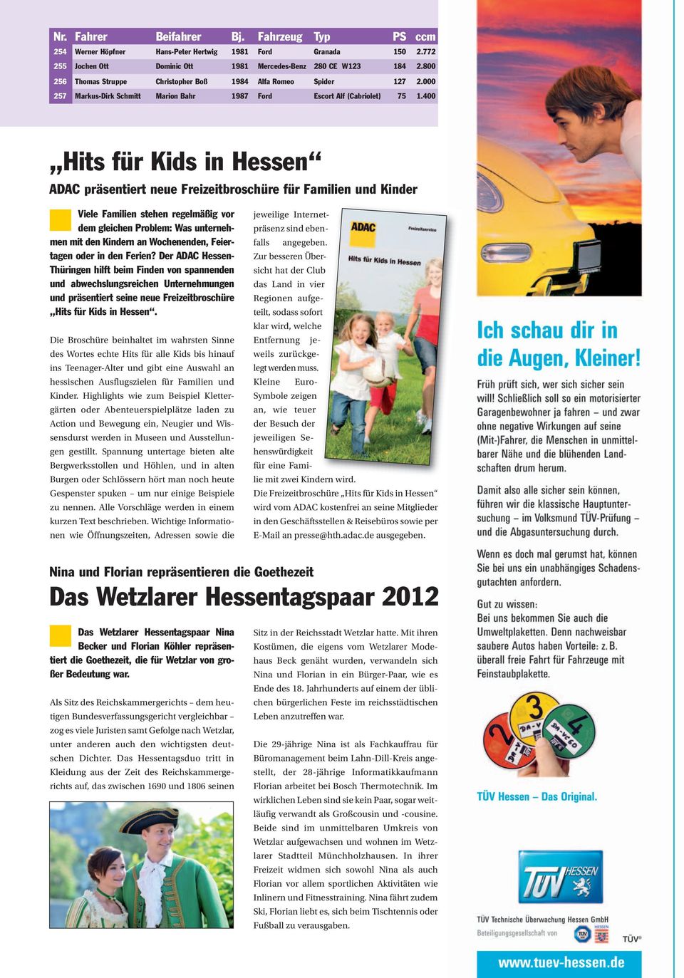 400 Hits für Kids in Hessen ADAC präsentiert neue Freizeitbroschüre für Familien und Kinder Viele Familien stehen regelmäßig vor dem gleichen Problem: Was unternehmen mit den Kindern an Wochenenden,