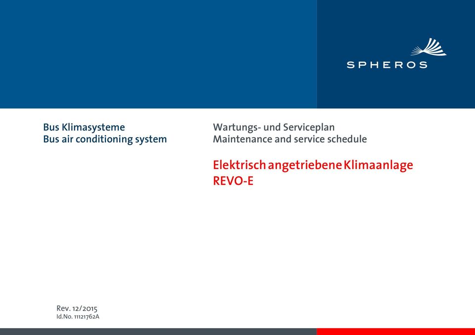 Maintenance and service schedule Elektrisch