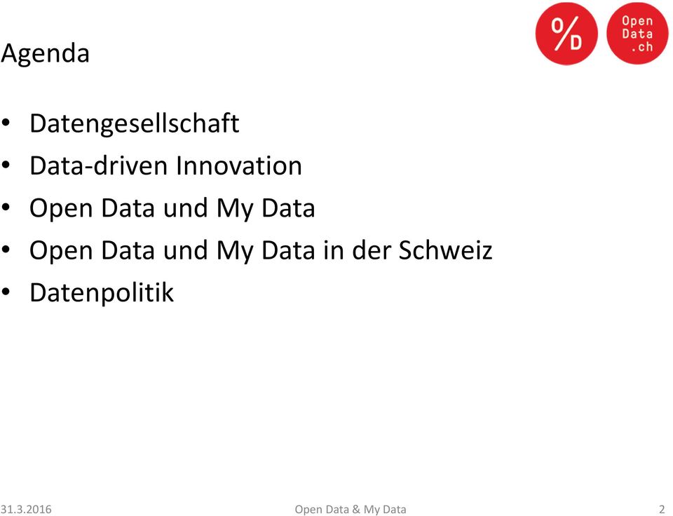 Data und My Data in der Schweiz