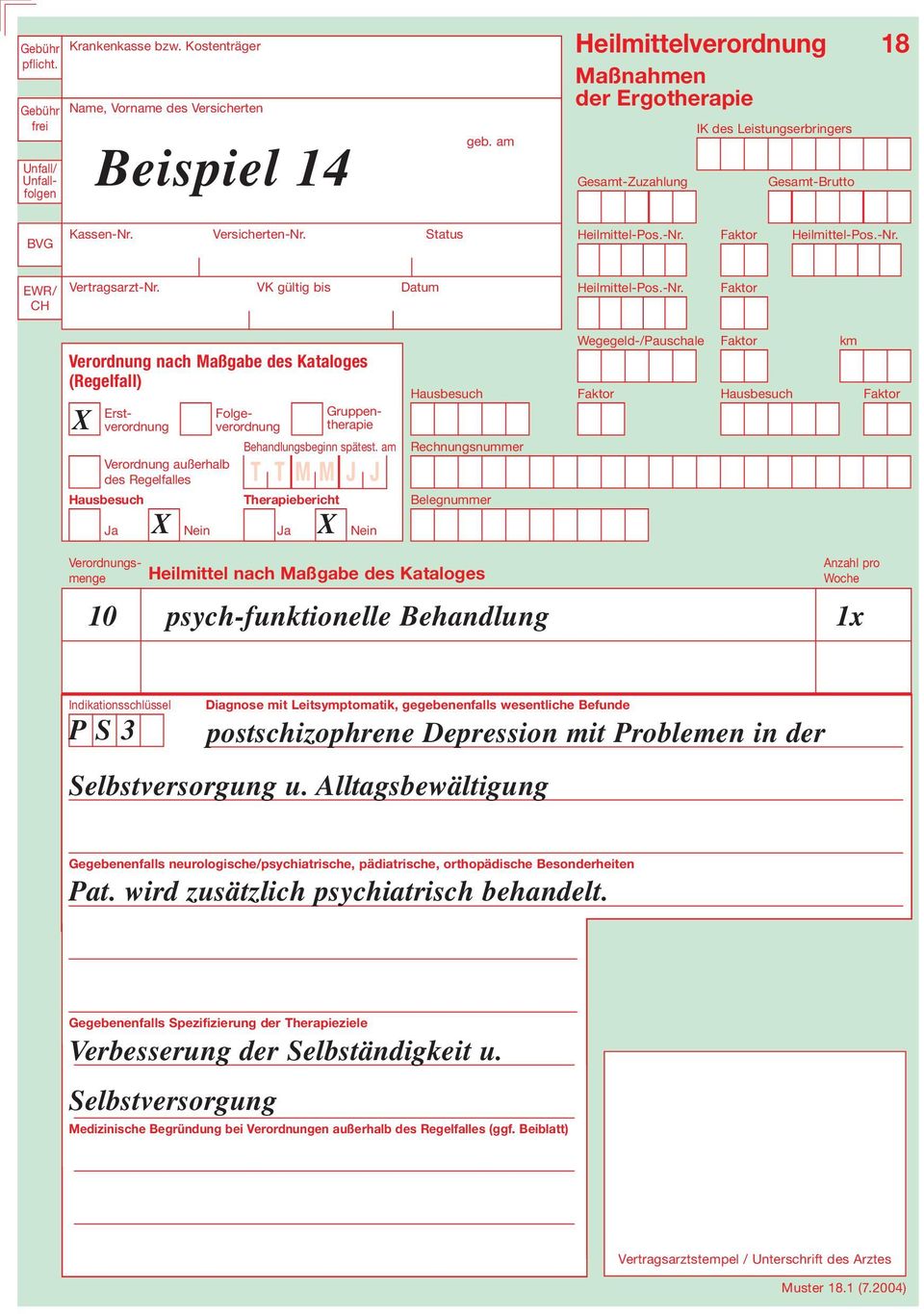 Alltagsbewältigung Gegebenenfalls neurologische/psychiatrische, pädiatrische, orthopädische