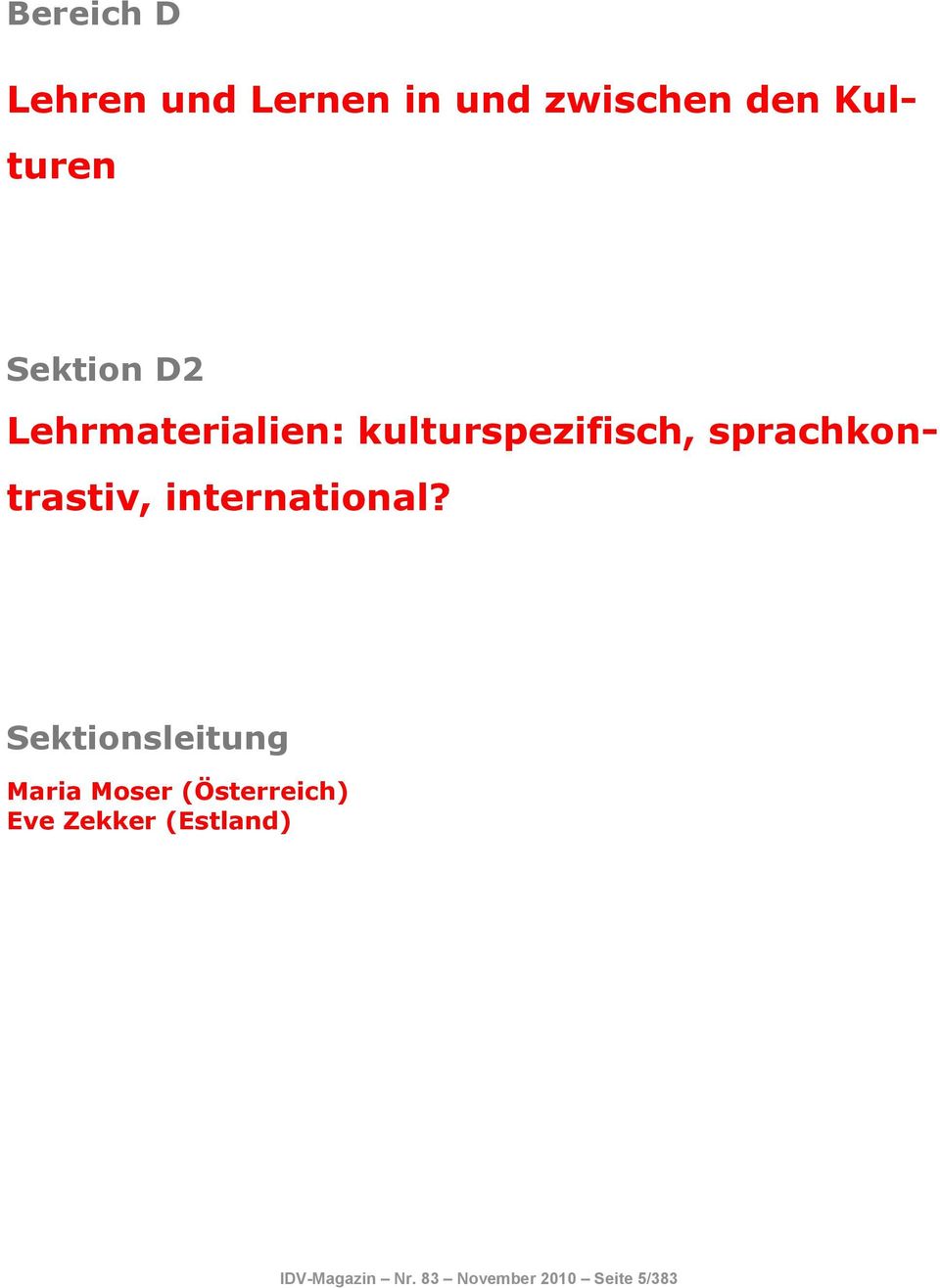 sprachkontrastiv, international?