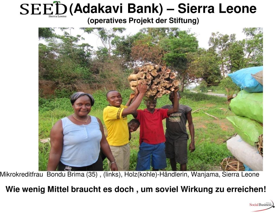 (links), Holz(kohle)-Händlerin, Wanjama, Sierra Leone