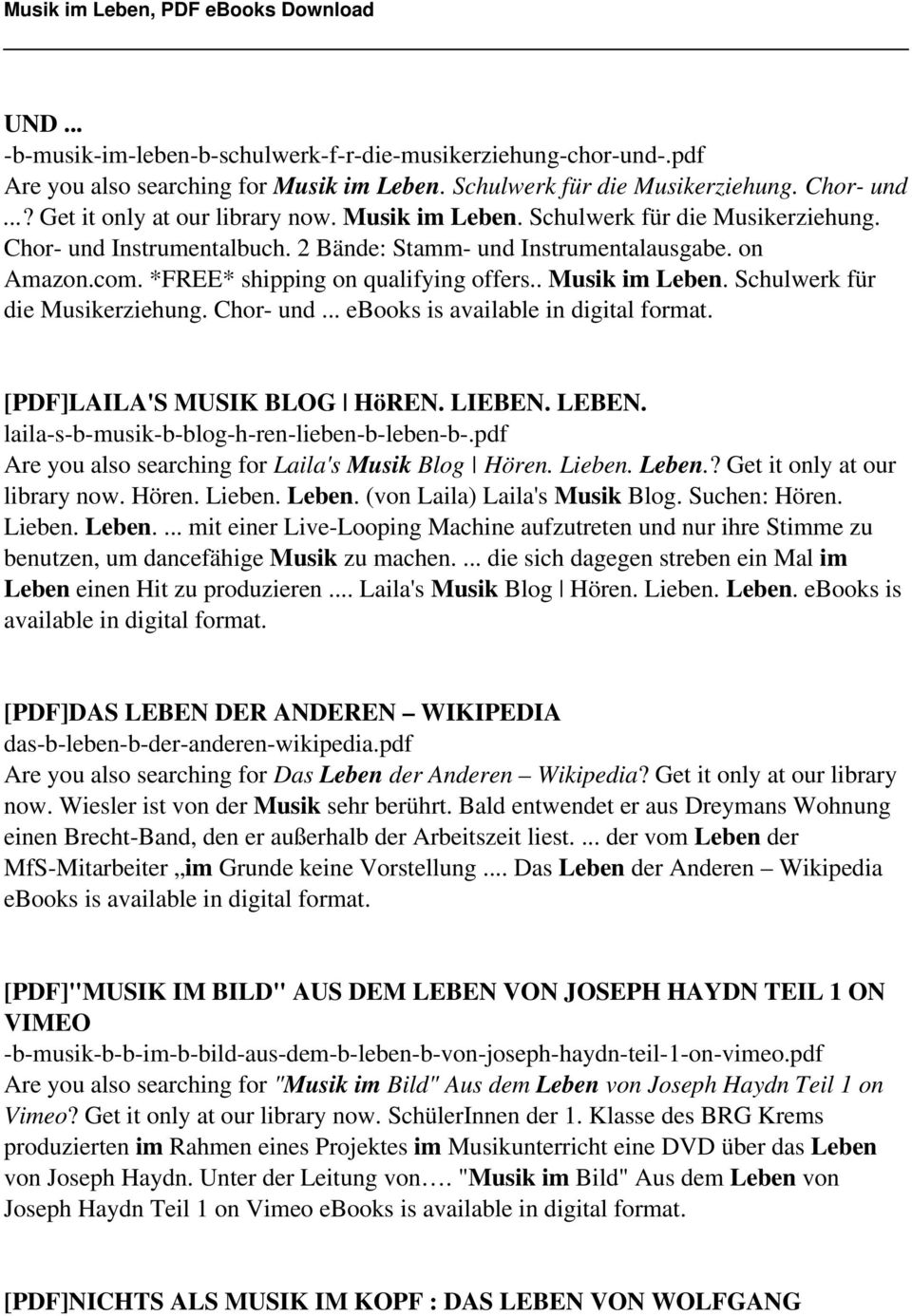 Schulwerk für die Musikerziehung. Chor- und... ebooks is available in digital format. [PDF]LAILA'S MUSIK BLOG HöREN. LIEBEN. LEBEN. laila-s-b-musik-b-blog-h-ren-lieben-b-leben-b-.