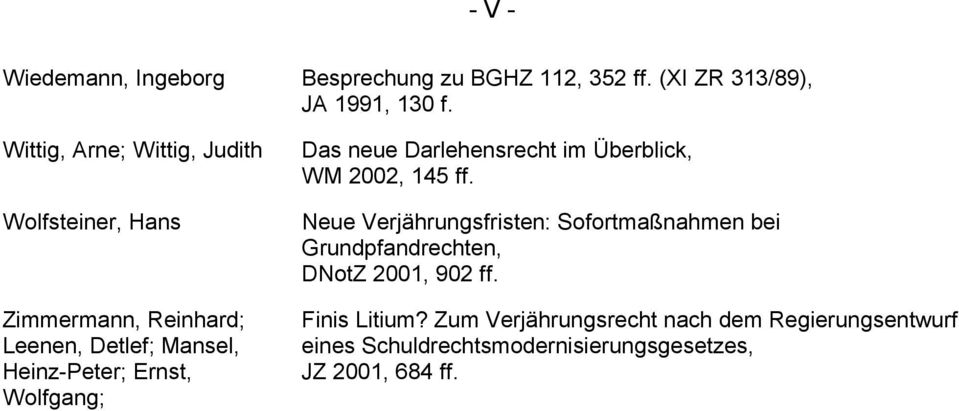 Wolfgang; Das neue Darlehensrecht im Überblick, WM 2002, 145 ff.