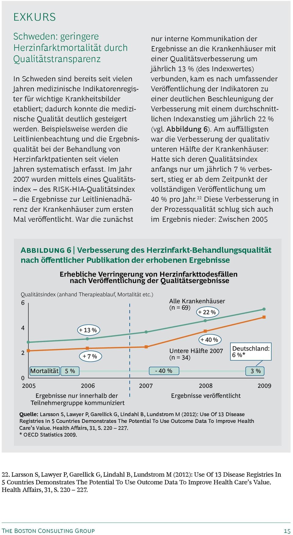 Beispielsweise werden die Leitlinienbeachtung und die Ergebnisqualität bei der Behandlung von Herzinfarktpatienten seit vielen Jahren systematisch erfasst.