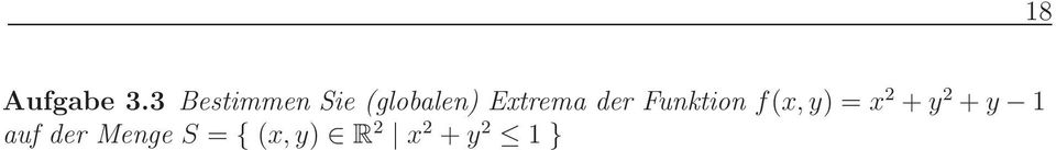 Extrema der Funktion f(x, y) =