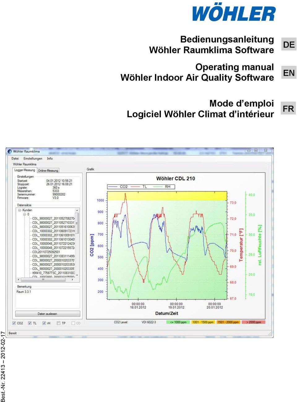 Raumklima Software Operating manual Wöhler