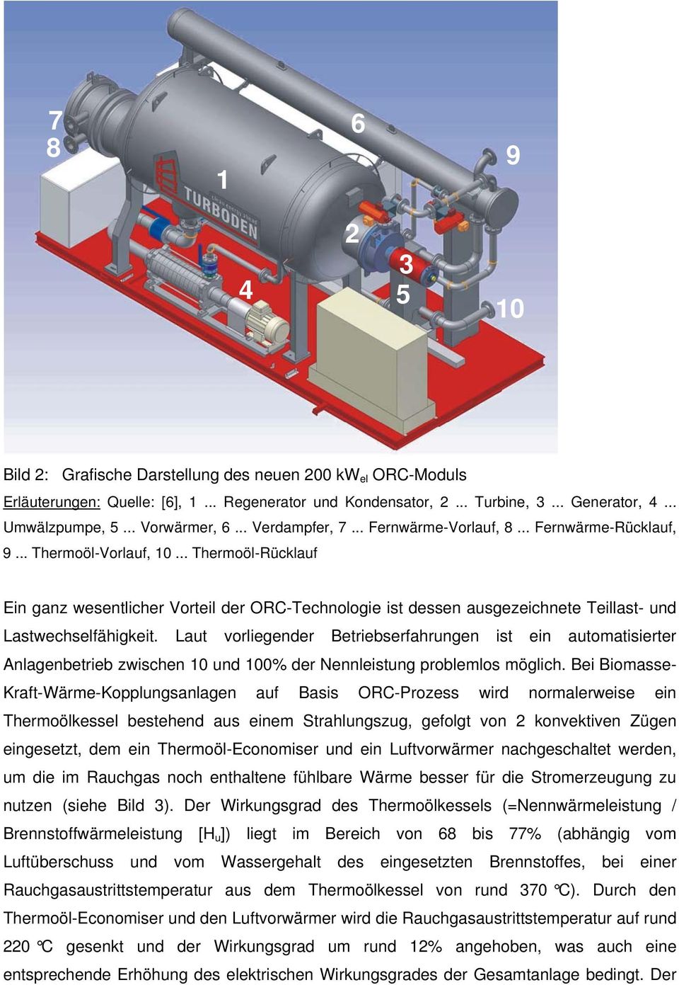 .. Thermoöl-Rücklauf Ein ganz wesentlicher Vorteil der ORC-Technologie ist dessen ausgezeichnete Teillast- und Lastwechselfähigkeit.