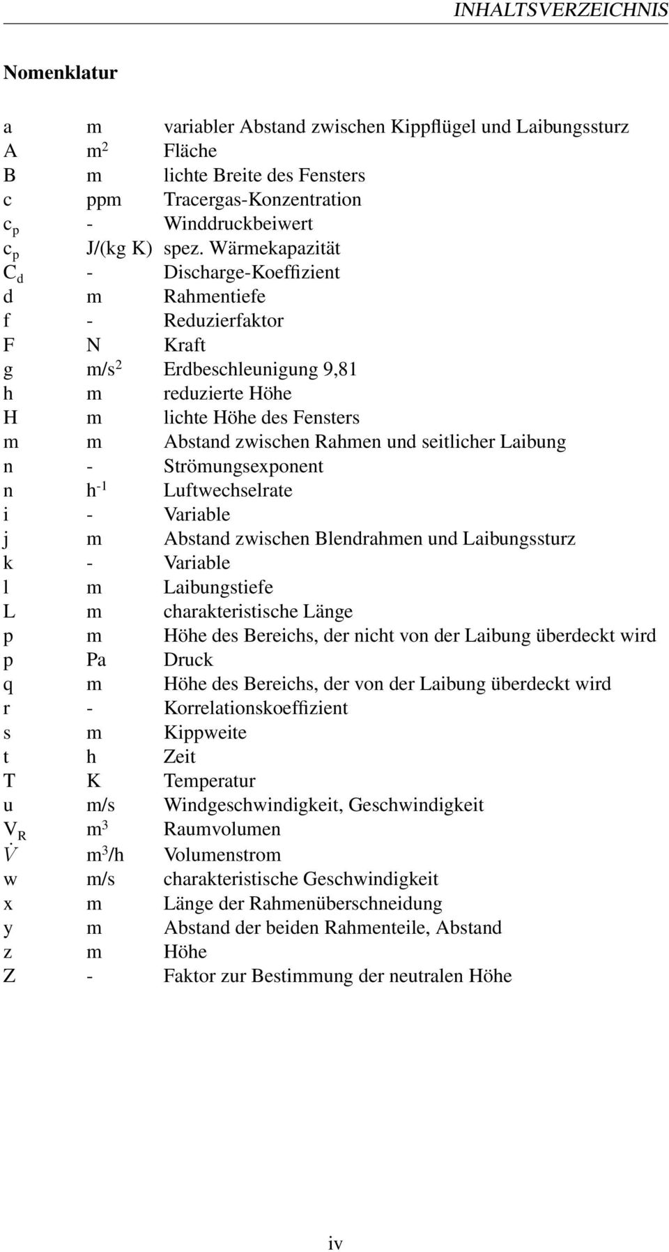 Wärmekapazität C d - Discharge-Koeffizient d m Rahmentiefe f - Reduzierfaktor F N Kraft g m/s 2 Erdbeschleunigung 9,81 h m reduzierte Höhe H m lichte Höhe des Fensters m m Abstand zwischen Rahmen und