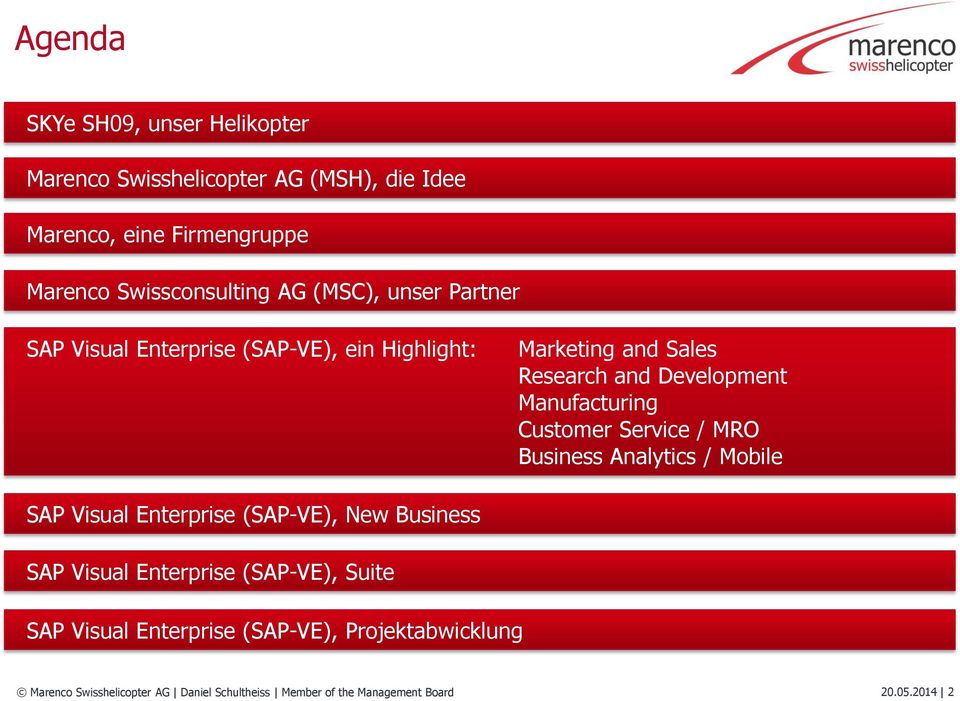 Manufacturing Customer Service / MRO Business Analytics / Mobile SAP Enterprise (SAP-VE), New Business SAP Enterprise