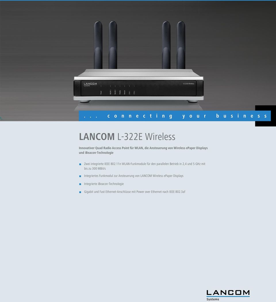 11n WLAN-Funkmodule für den parallelen Betrieb in 2,4 und 5 GHz mit bis zu 300 MBit/s 1 Integriertes Funkmodul