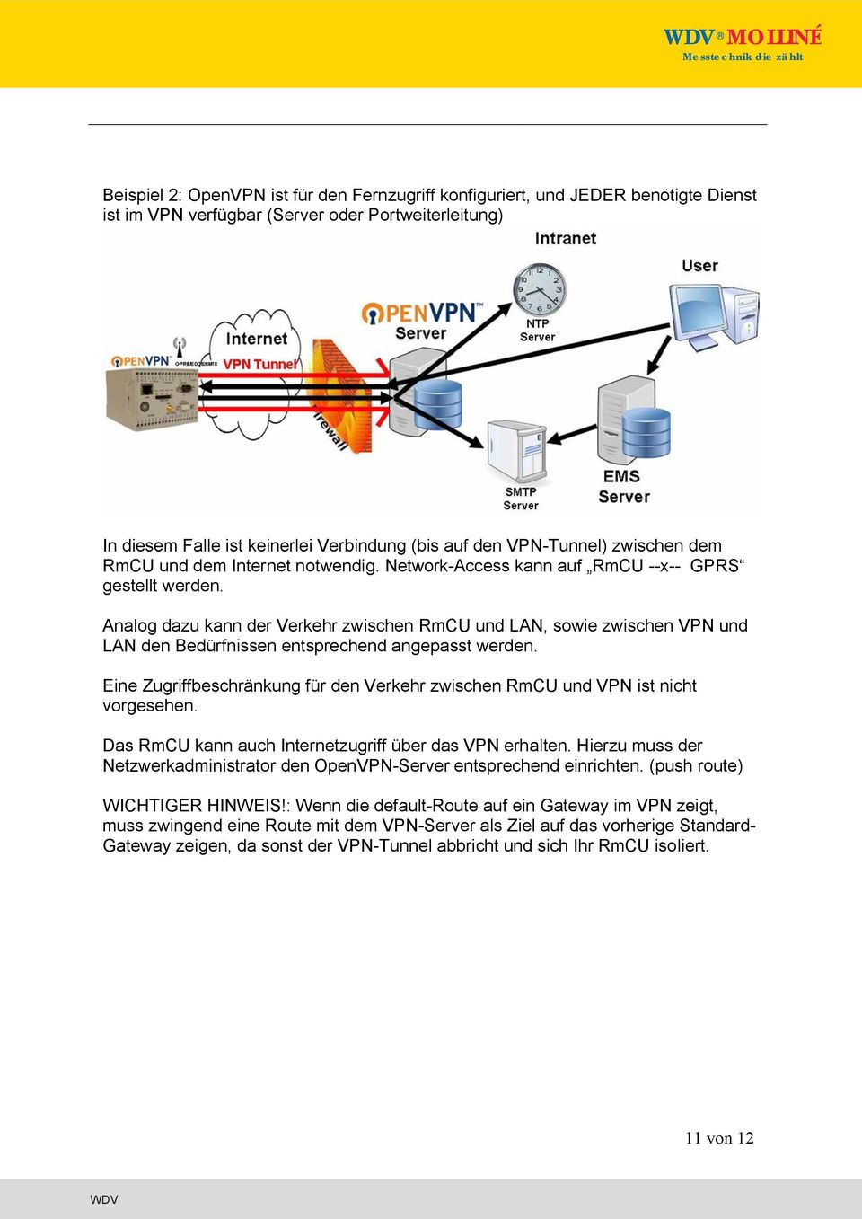 Analog dazu kann der Verkehr zwischen RmCU und LAN, sowie zwischen VPN und LAN den Bedürfnissen entsprechend angepasst werden.