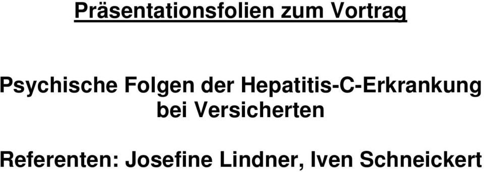 Hepatitis-C-Erkrankung bei