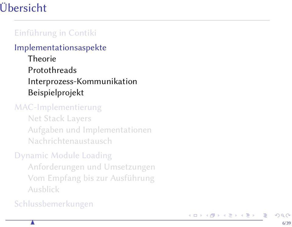 Aufgaben und Implementationen Nachrichtenaustausch Dynamic Module Loading