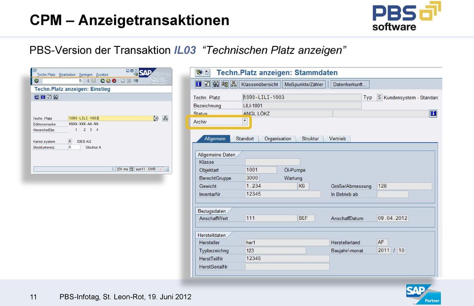 IL03 Technischen Platz anzeigen