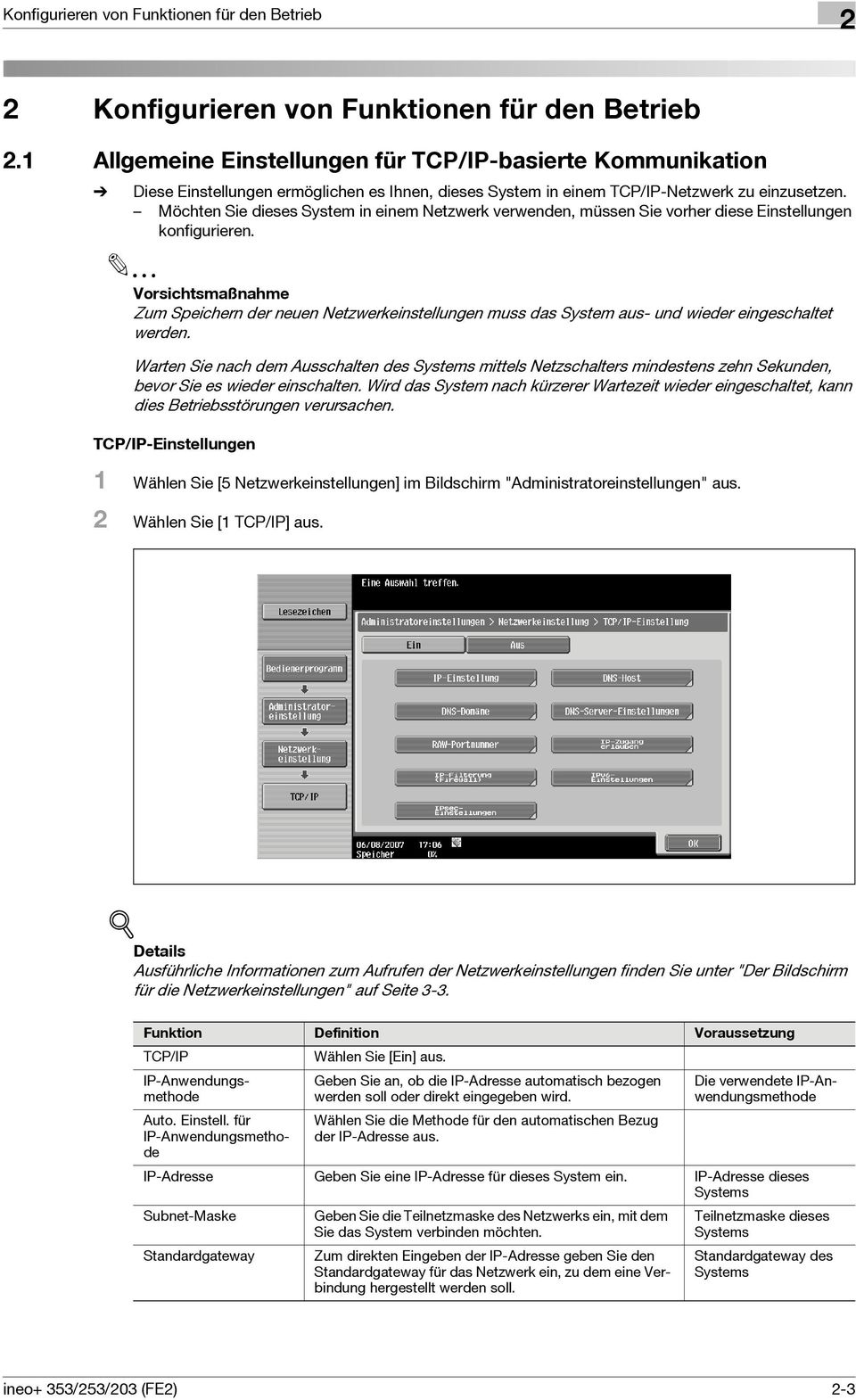 Möchten Sie dieses System in einem Netzwerk verwenden, müssen Sie vorher diese Einstellungen konfigurieren.