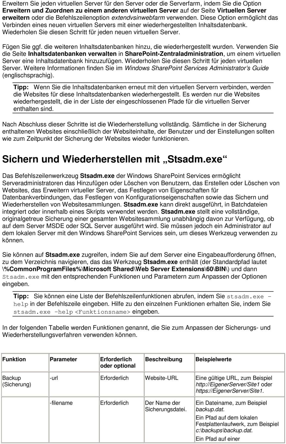 Wiederholen Sie diesen Schritt für jeden neuen virtuellen Server. Fügen Sie ggf. die weiteren Inhaltsdatenbanken hinzu, die wiederhergestellt wurden.