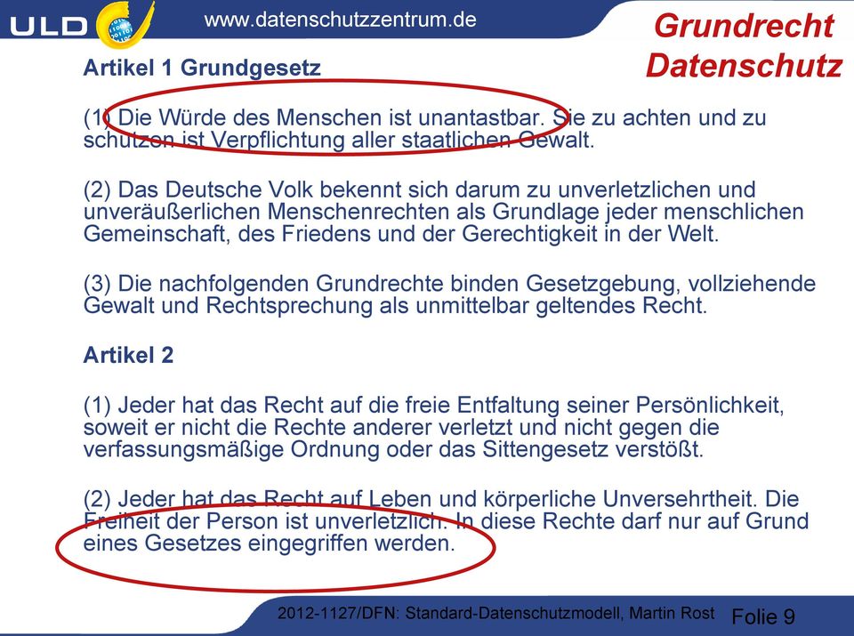 (3) Die nachfolgenden Grundrechte binden Gesetzgebung, vollziehende Gewalt und Rechtsprechung als unmittelbar geltendes Recht.