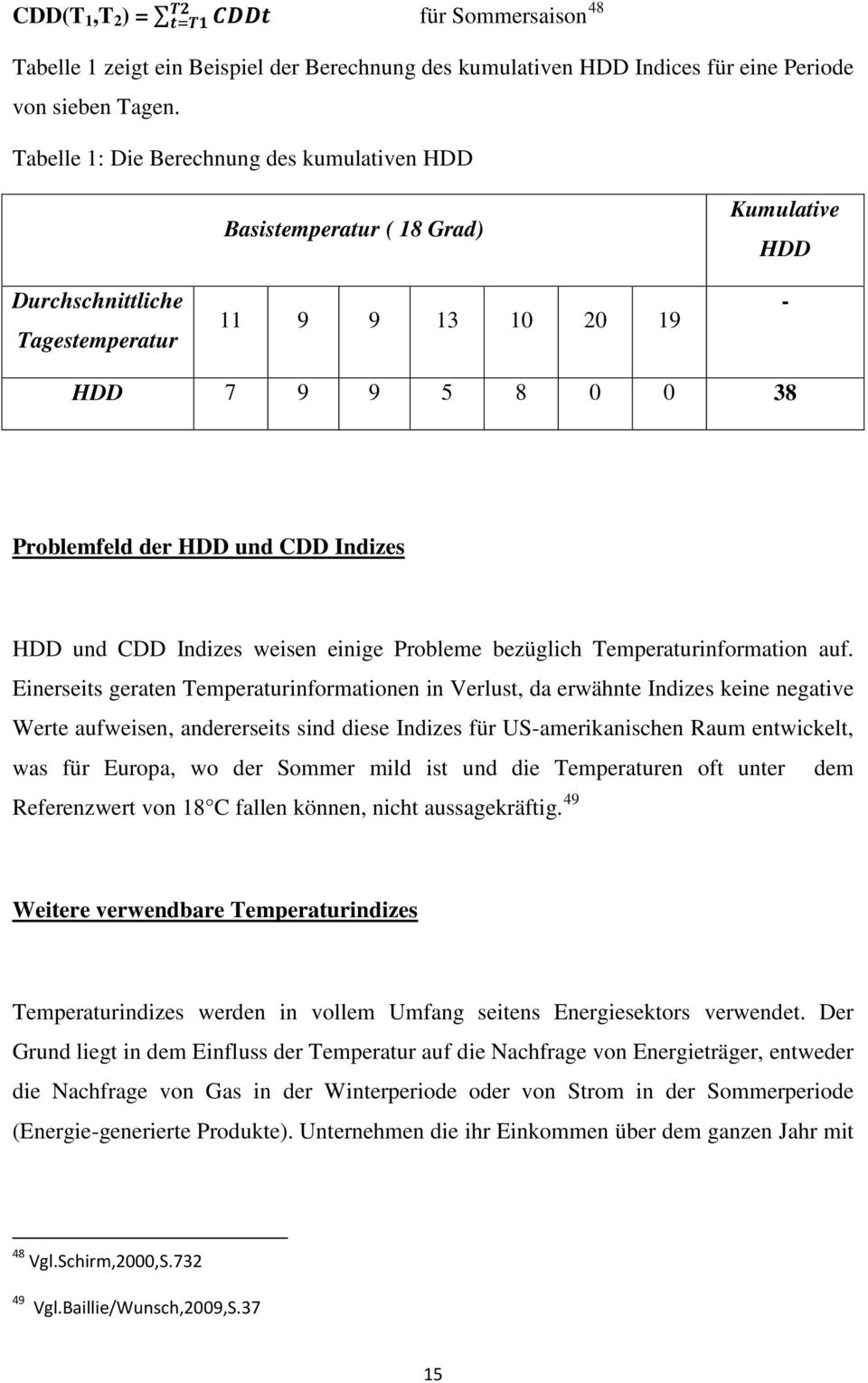 HDD und CDD Indizes weisen einige Probleme bezüglich Temperaturinformation auf.
