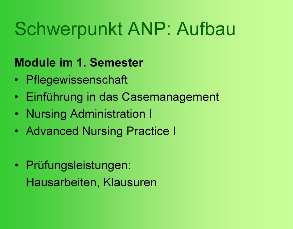 Casemanagement Nursing Administration I Advanced