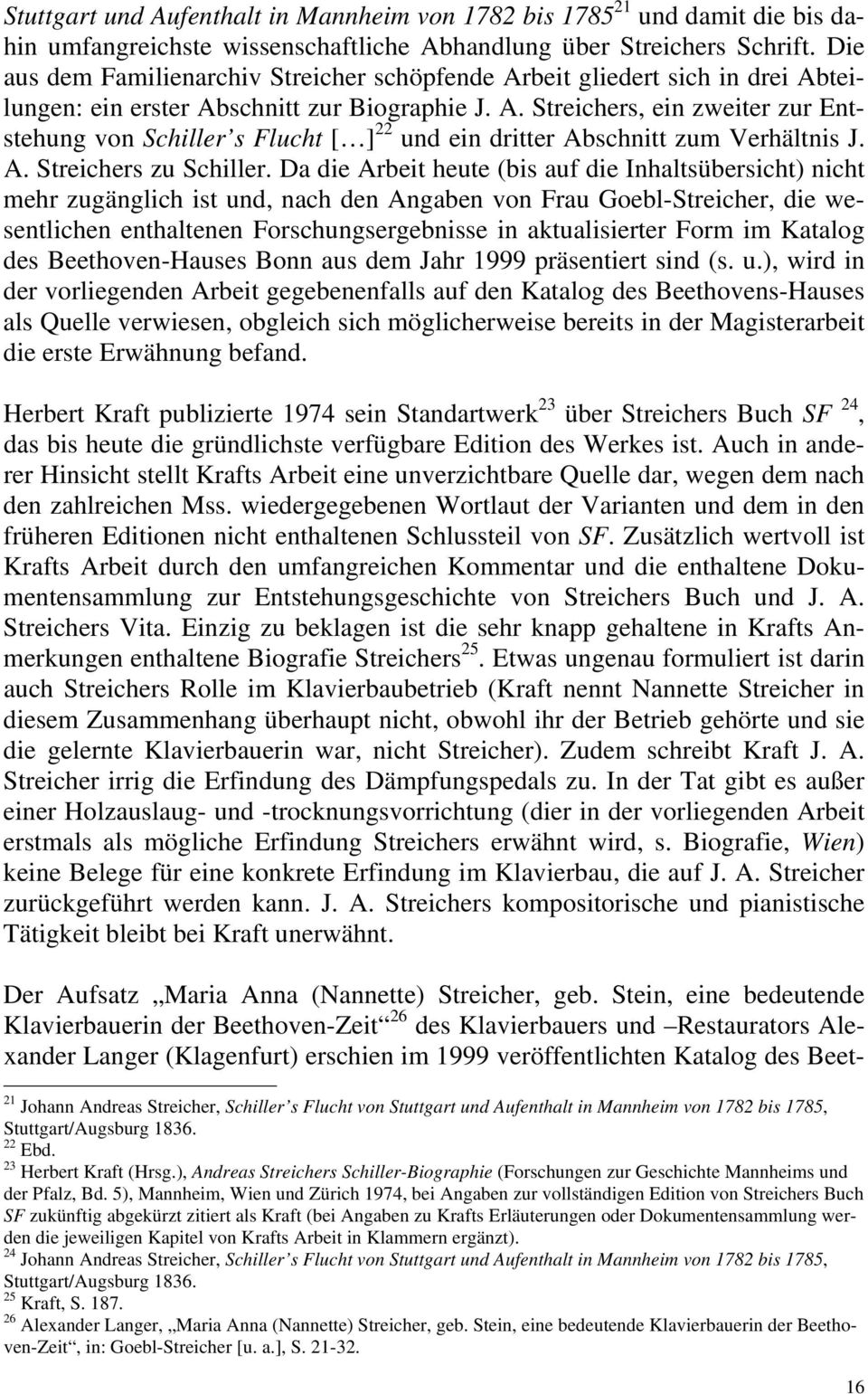 A. Streichers zu Schiller.