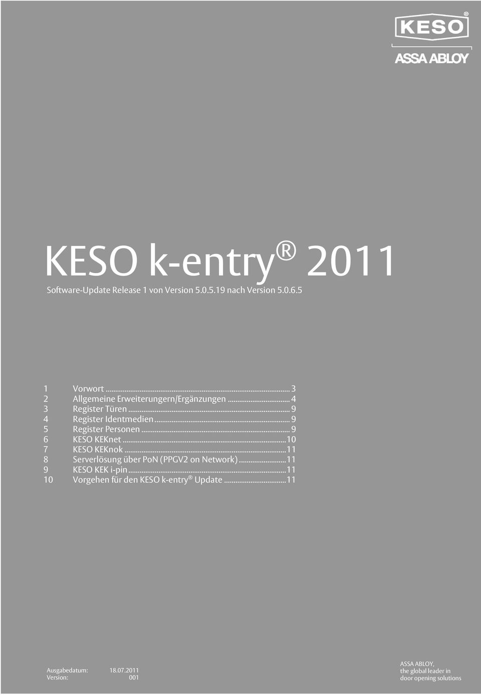 .. 9 6 KESO KEKnet...10 7 KESO KEKnok...11 8 Serverlösung über PoN (PPGV2 on Network)...11 9 KESO KEK i-pin.