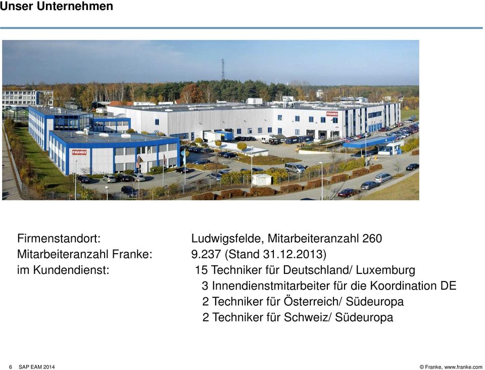 2013) im Kundendienst: 15 Techniker für Deutschland/ Luxemburg 3