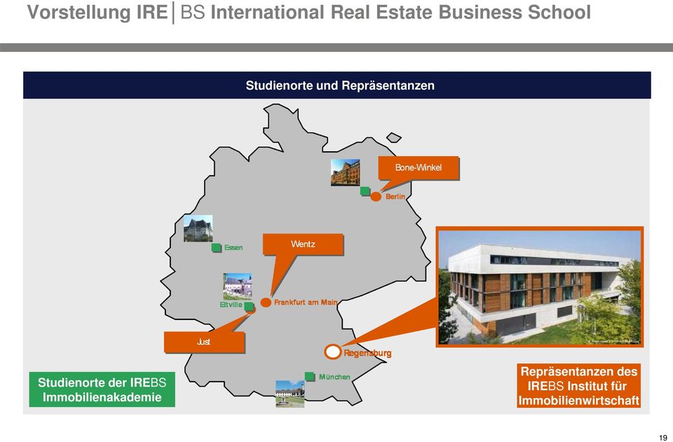 Studienorte der IREBS Immobilienakademie