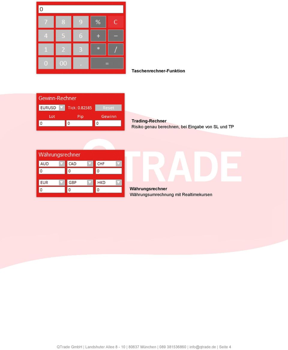 Währungsumrechnung mit Realtimekursen QTrade GmbH