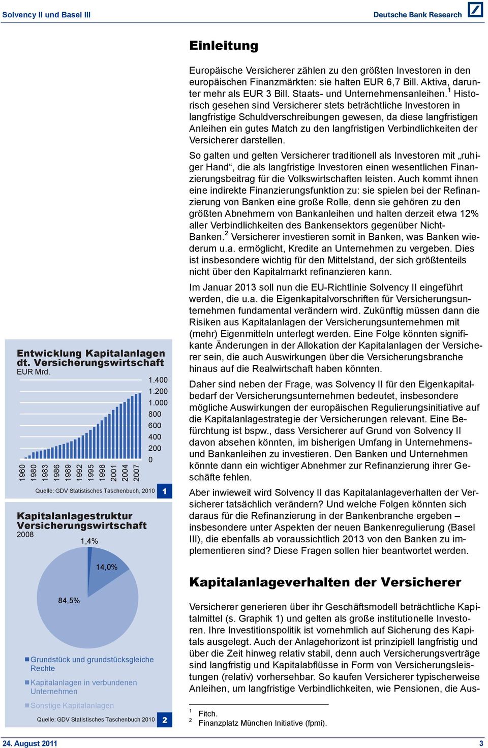 Sonstige Kapitalanlagen Quelle: GDV Statistisches Taschenbuch 2010 1.