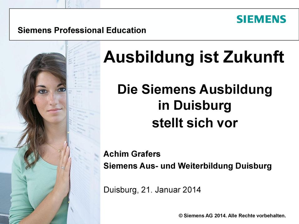 Grafers Siemens Aus- und Weiterbildung Duisburg Duisburg, 21.