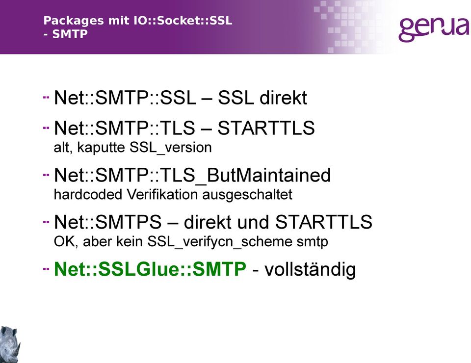 Net::SMTP::TLS_ButMaintained hardcoded Verifikation ausgeschaltet