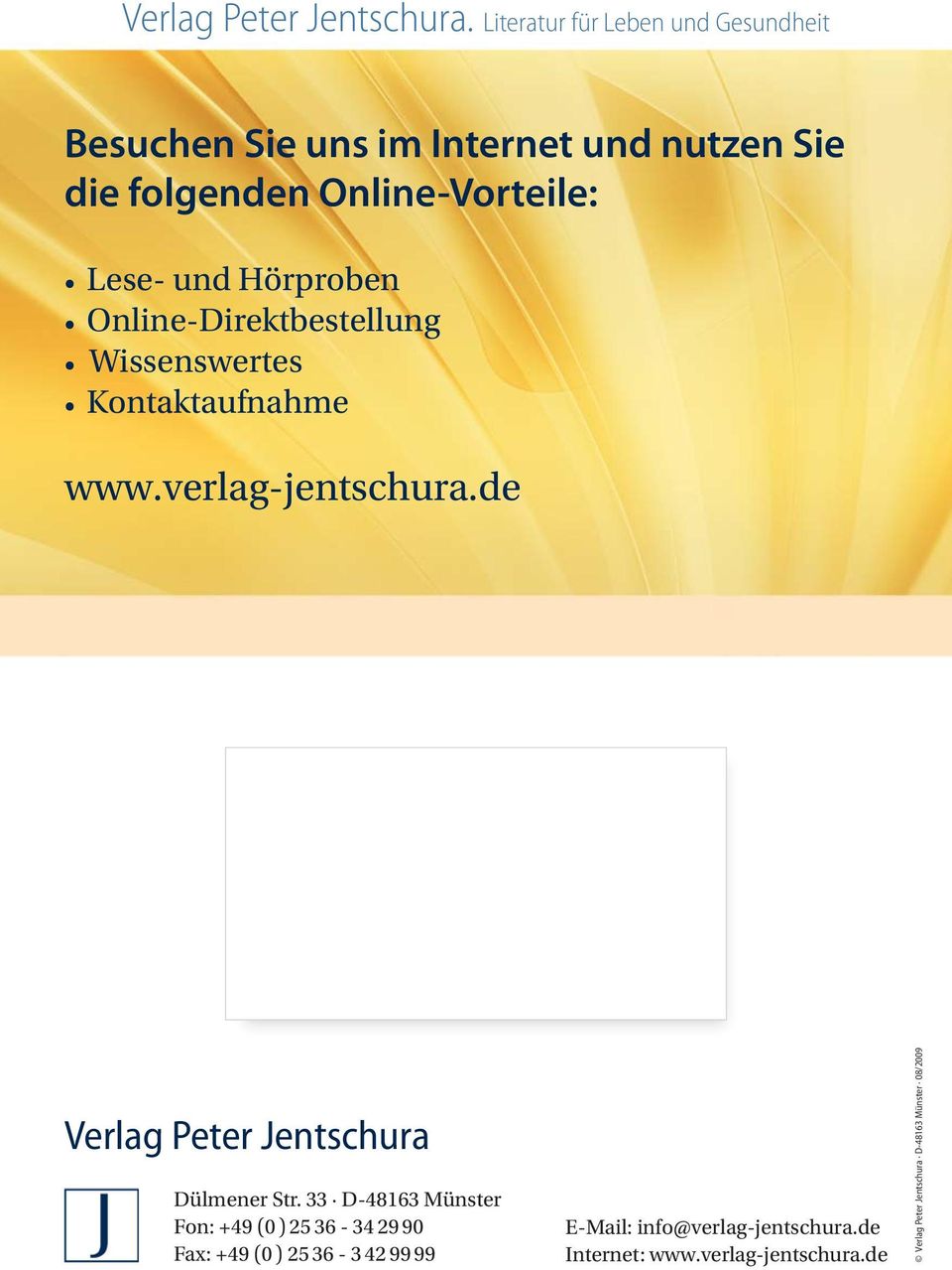 und Hörproben Online-Direktbestellung Wissenswertes Kontaktaufnahme www.verlag-jentschura.