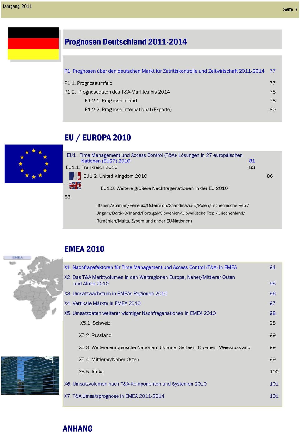 2. United Kingdom 2010 86 88 EU1.3. Weitere größere Nachfragenationen in der EU 2010 (Italien/Spanien/Benelux/Österreich/Scandinavia-5/Polen/Tschechische Rep.