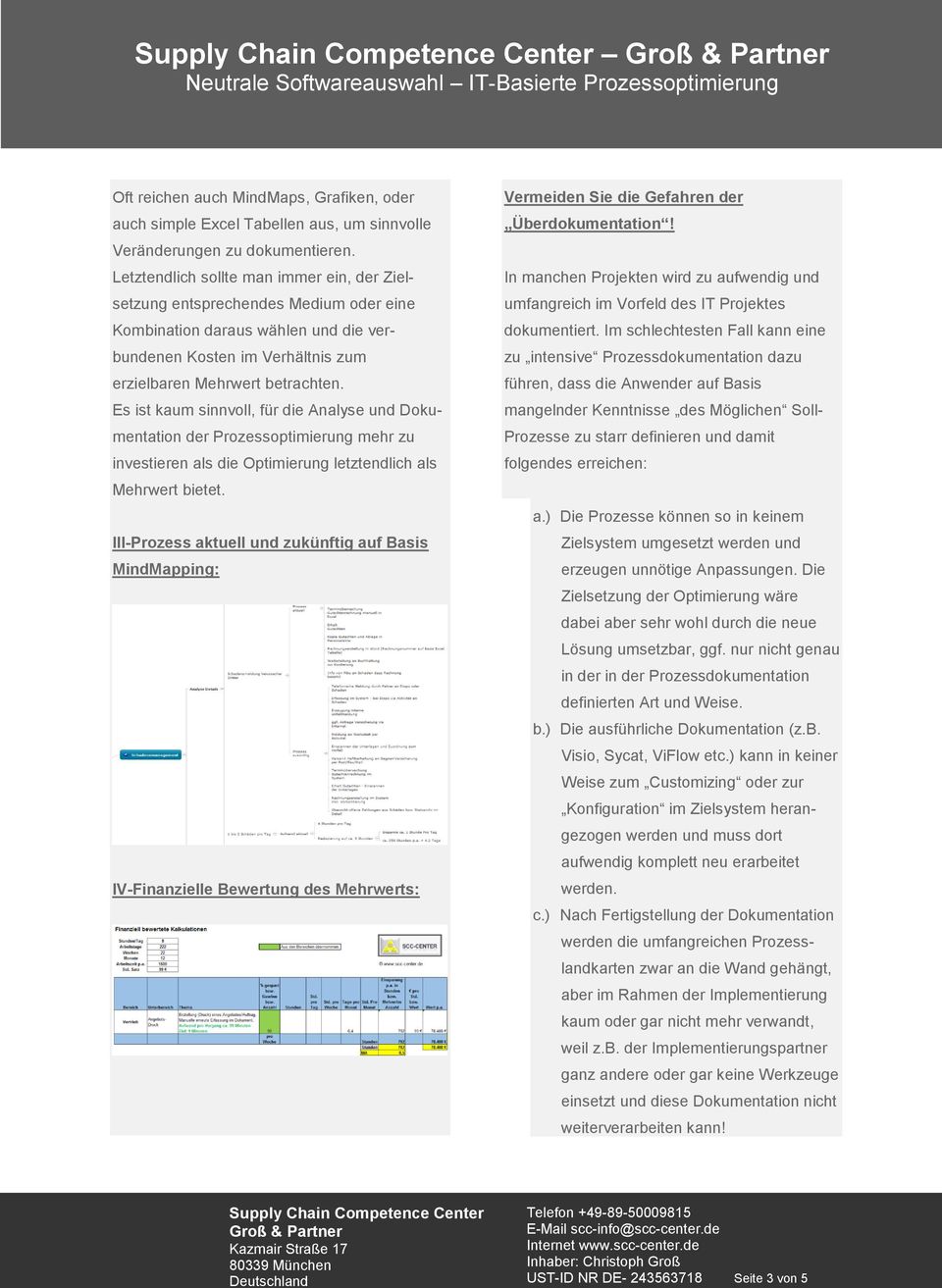 Es ist kaum sinnvoll, für die Analyse und Dokumentation der Prozessoptimierung mehr zu investieren als die Optimierung letztendlich als Mehrwert bietet.