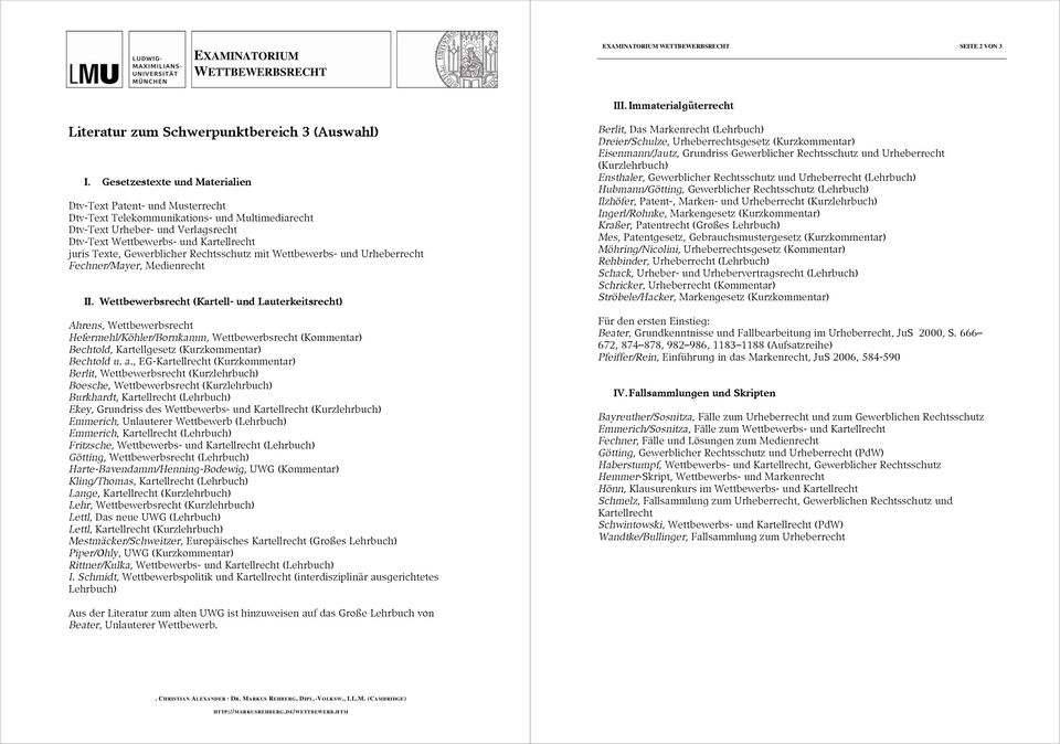 Gewerblicher Rechtsschutz mit Wettbewerbs- und Urheberrecht Fechner/Mayer, Medienrecht II.