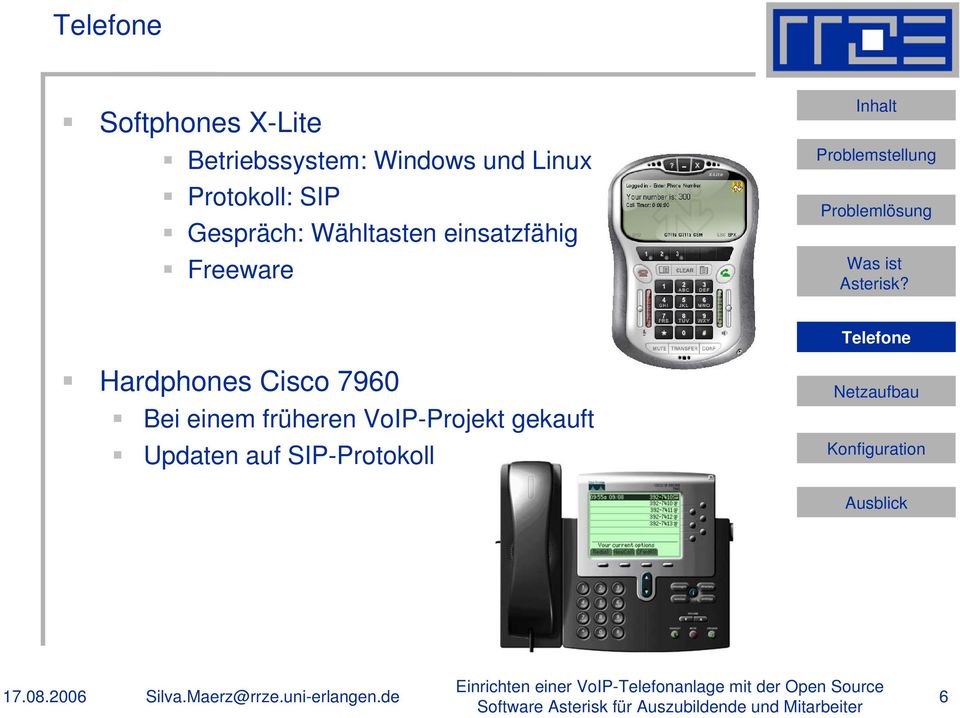 Hardphones Cisco 7960 Bei einem früheren VoIP-Projekt
