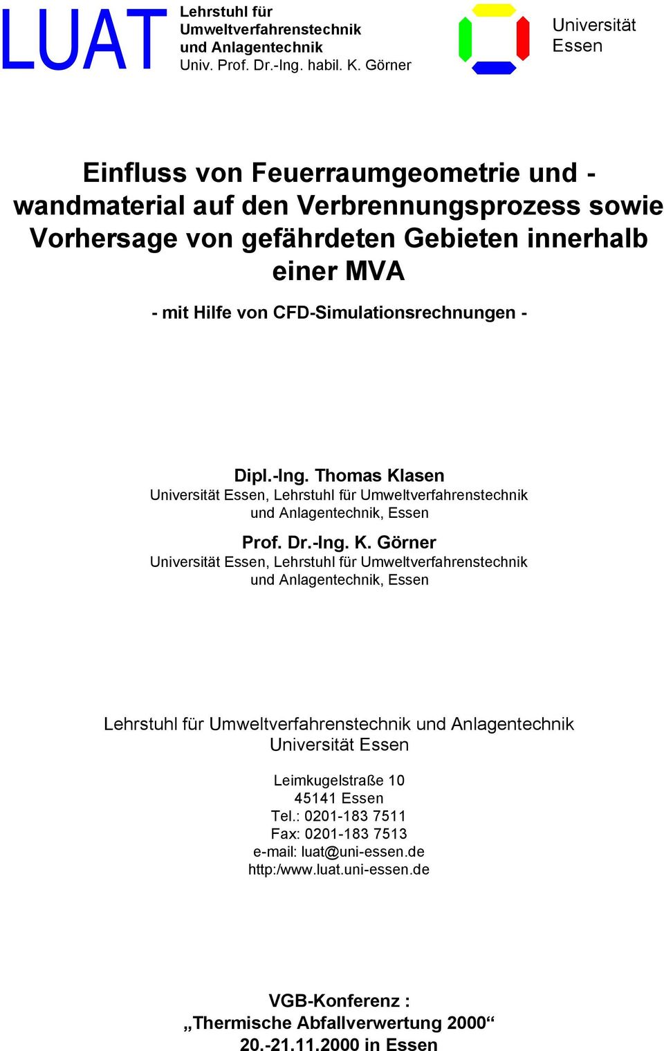 CFD-Simulationsrechnungen - Dipl.-Ing. Thomas Kl