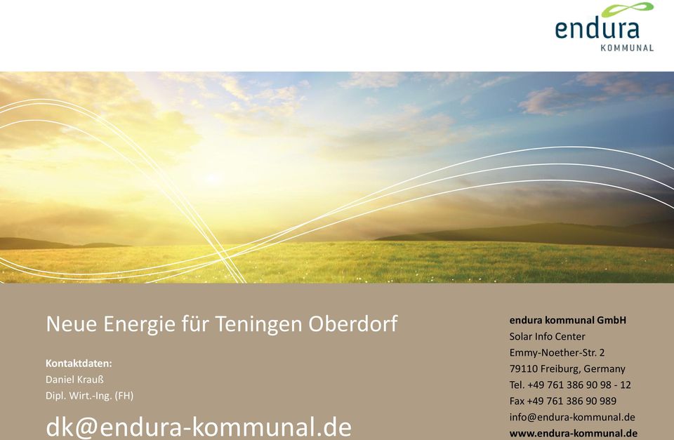 de endura kommunal GmbH Solar Info Center Emmy-Noether-Str.