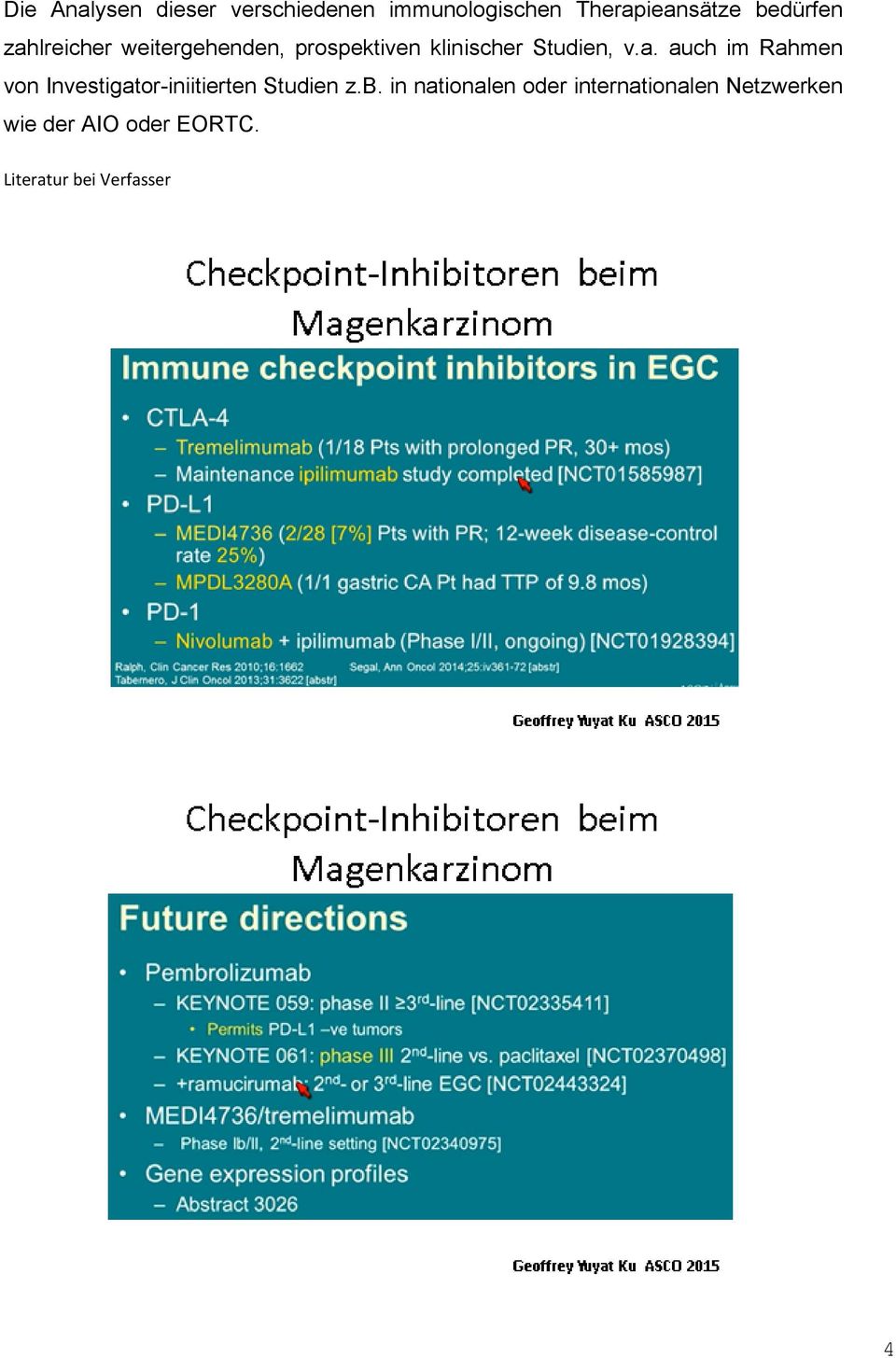 b. in nationalen oder internationalen Netzwerken wie der AIO oder EORTC.