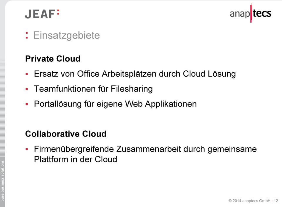eigene Web Applikationen Collaborative Cloud Firmenübergreifende