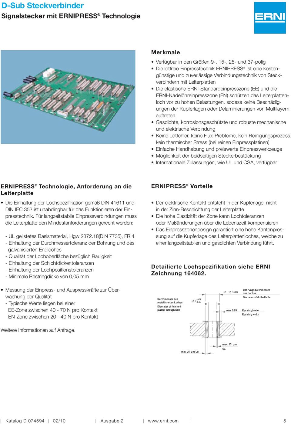 Beschädigungen der Kupferlagen oder Delaminierungen von Multilayern auftreten Gasdichte, korrosionsgeschützte und robuste mechanische und elektrische Verbindung Keine Lötfehler, keine Flux-Probleme,