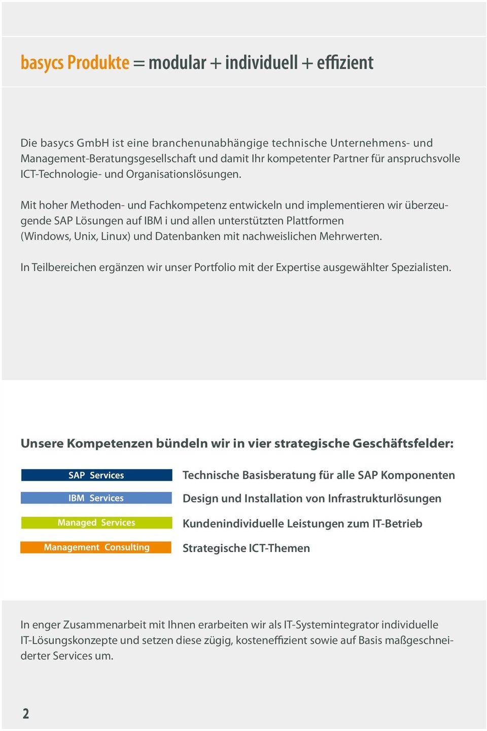 Mit hoher Methoden- und Fachkompetenz entwickeln und implementieren wir überzeugende SAP Lösungen auf IBM i und allen unterstützten Plattformen (Windows, Unix, Linux) und Datenbanken mit