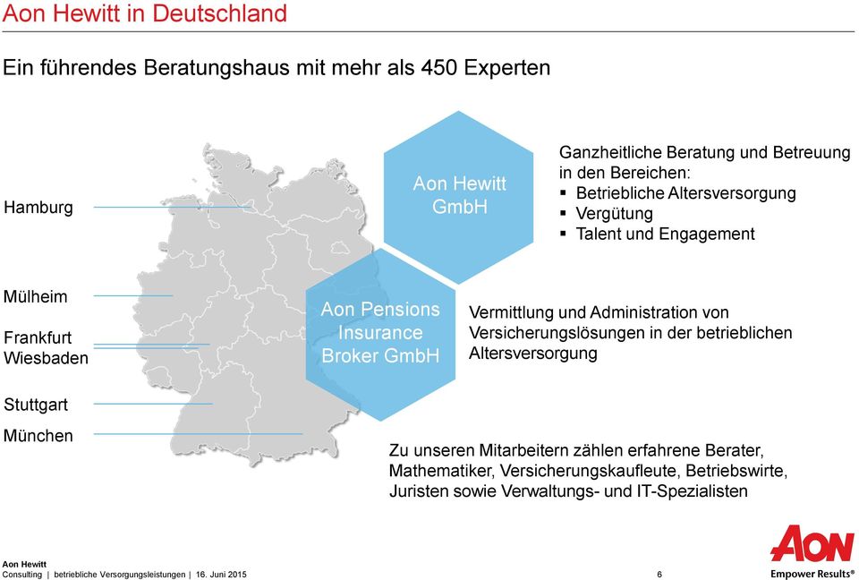 GmbH Vermittlung und Administration von Versicherungslösungen in der betrieblichen Altersversorgung Stuttgart München Zu unseren