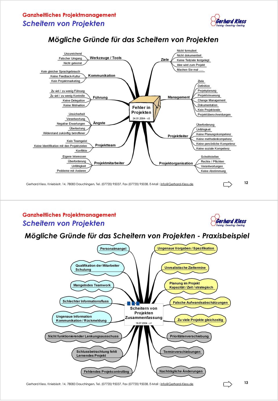 zukünftig betroffener Kein Teamgeist Keine Identifikation mit den Projektzielen Projektteam Konflikte Eigene Interessen Überforderung Projektmitarbeiter Unfähigkeit Probleme mit Anderen Fehler in