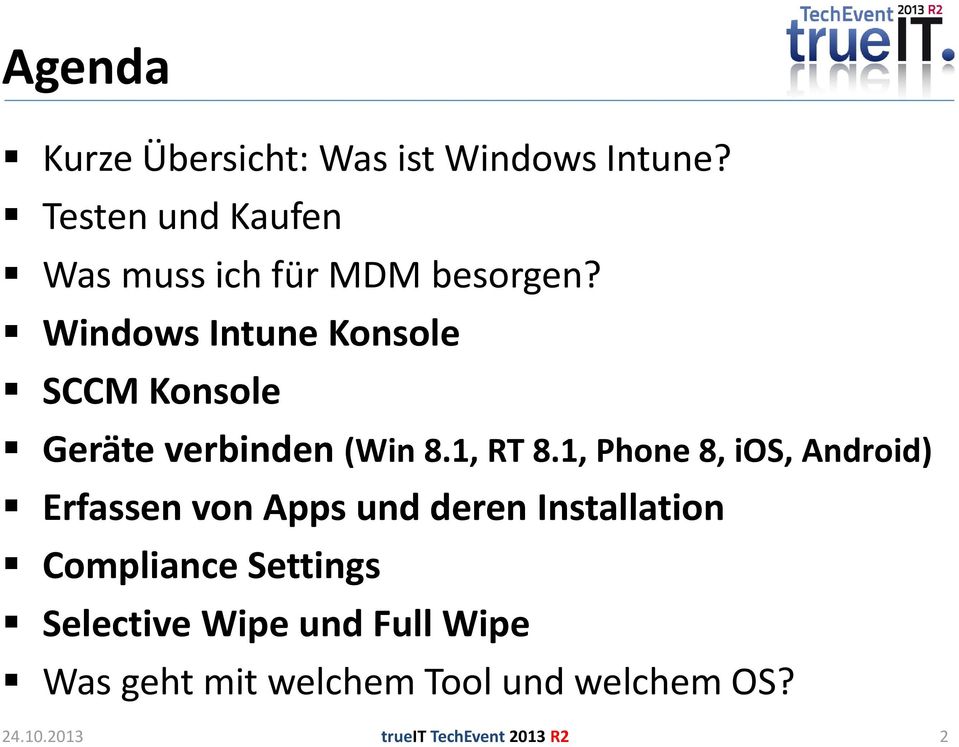 Windows Intune Konsole SCCM Konsole Geräte verbinden (Win 8.1, RT 8.