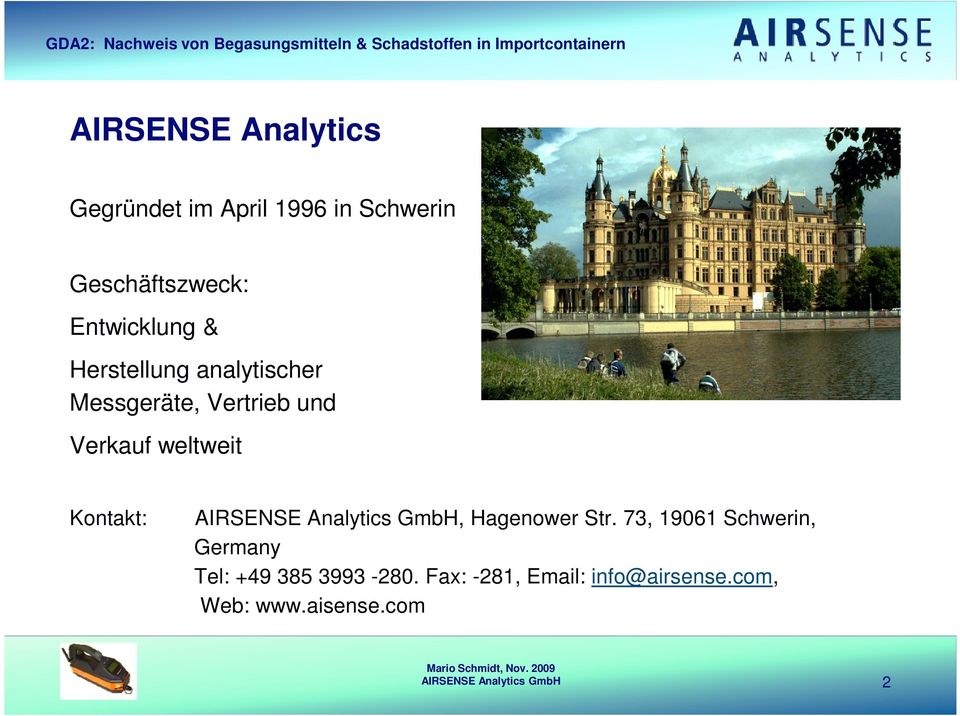 AIRSENSE Analytics GmbH, Hagenower Str.