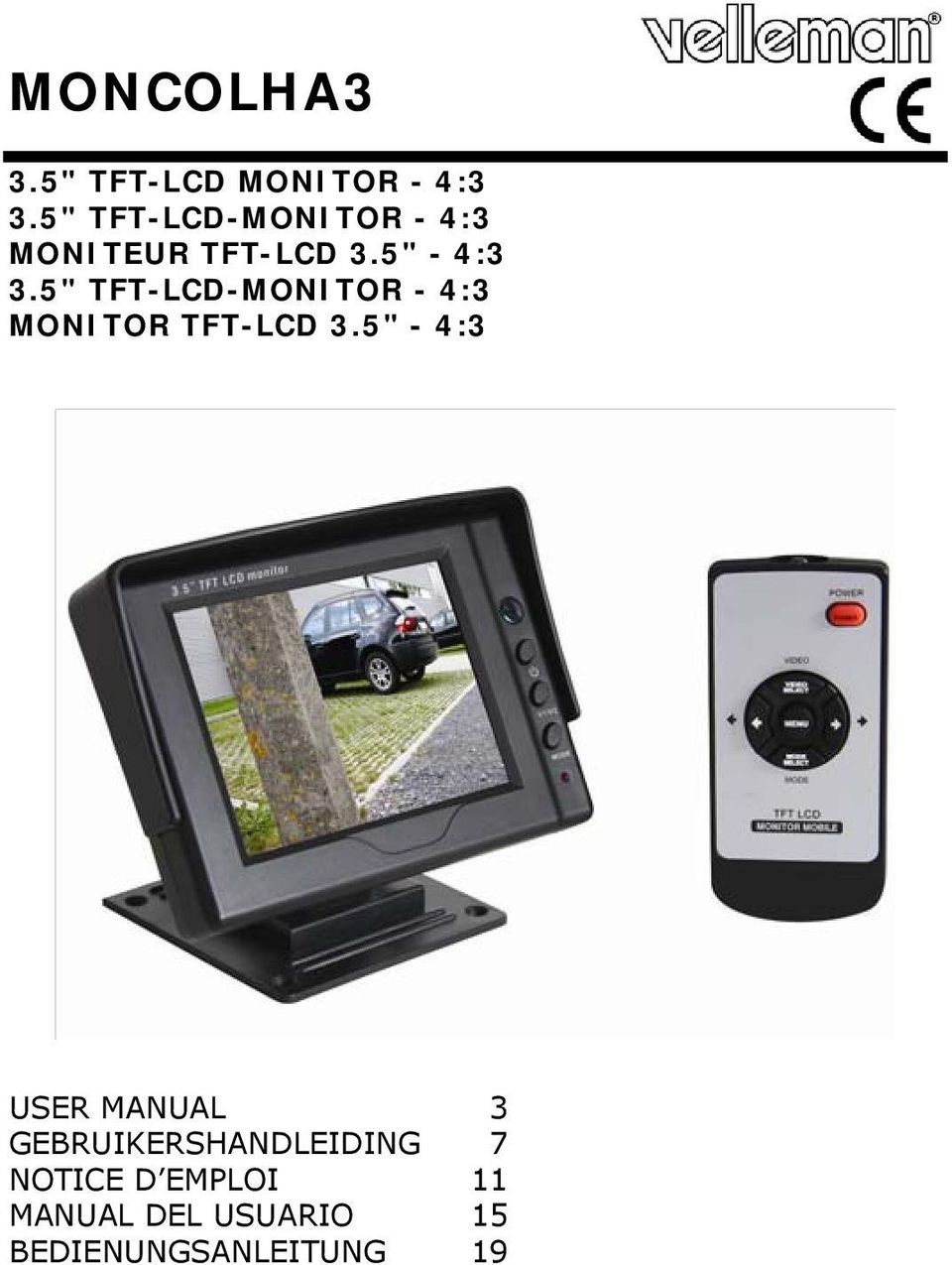 5" TFT-LCD-MONITOR - 4:3 MONITOR TFT-LCD 3.