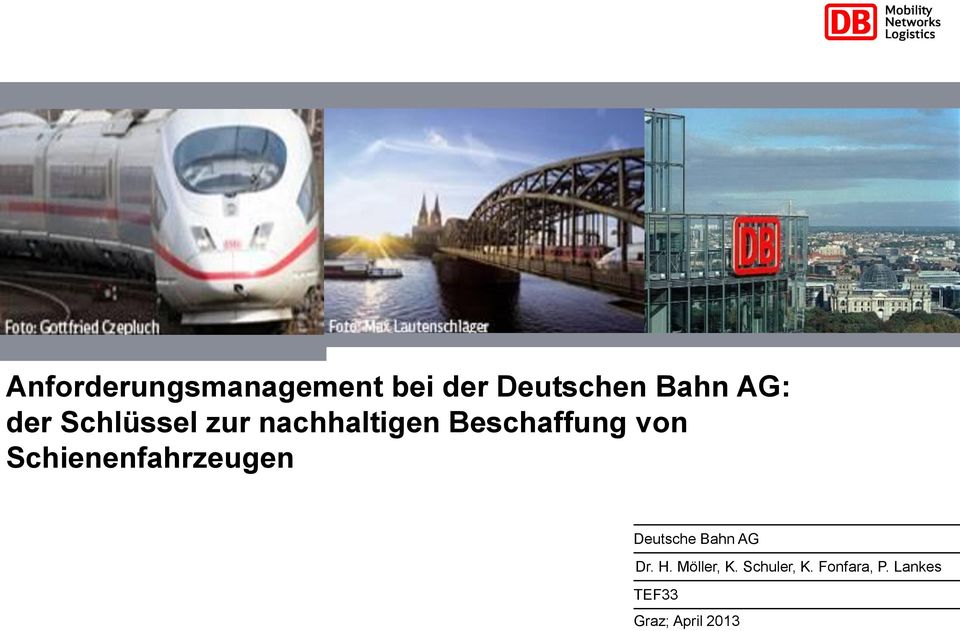 Schienenfahrzeugen Deutsche Bahn AG Dr. H.